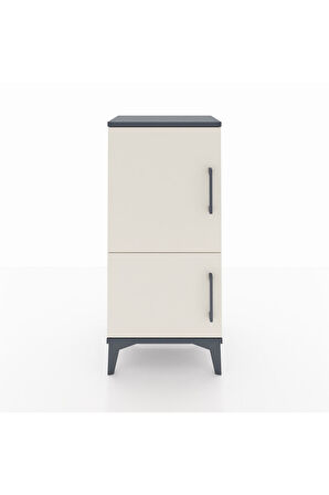 Arges Komodin 3 Raflı 2 Kapaklı 44x30x96 Antrasit-Aytaşı