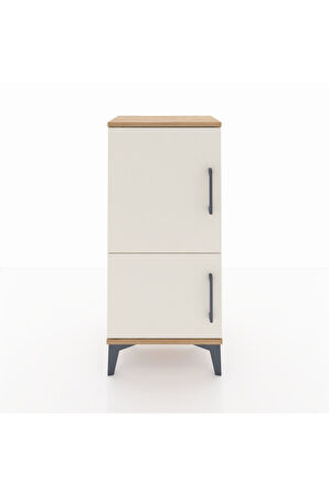 Arges Komodin 3 Raflı 2 Kapaklı 44x30x96 Çam-Aytaşı