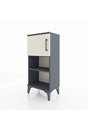 Arges Komodin 2 Raflı Tek Kapaklı 44x30x96 Antrasit-Aytaşı