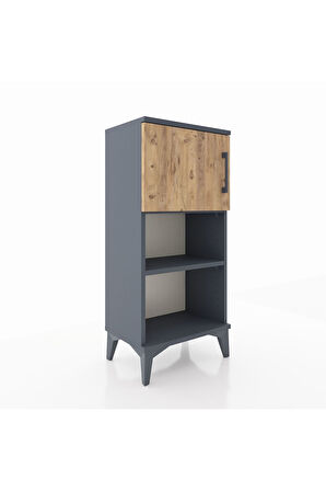 Arges Komodin 2 Raflı Tek Kapaklı 44x30x96 Antrasit-Çam