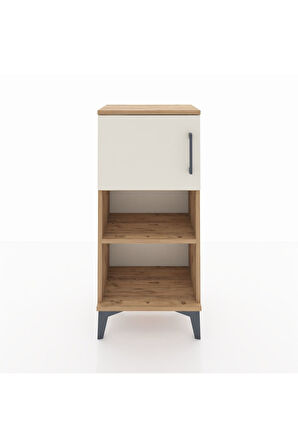 Arges Komodin 2 Raflı Tek Kapaklı 44x30x96 Çam-Aytaşı