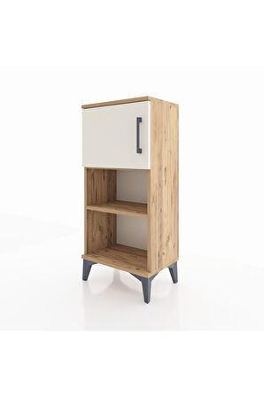 Arges Komodin 2 Raflı Tek Kapaklı 44x30x96 Çam-Aytaşı