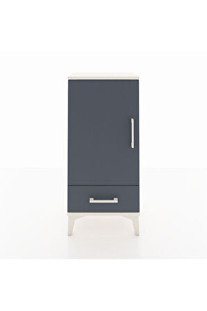 Arges Komodin 3 Raflı Tek Çekmeceli Tek Kapaklı 44x30x96 Aytaşı-Antrasit
