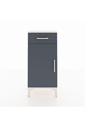 Arges Komodin 2 Raflı Tek Çekmeceli Tek Kapaklı 44x30x96 Aytaşı-Antrasit