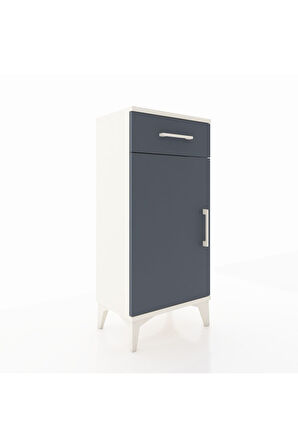 Arges Komodin 2 Raflı Tek Çekmeceli Tek Kapaklı 44x30x96 Aytaşı-Antrasit
