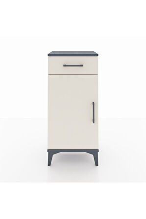 Arges Komodin 2 Raflı Tek Çekmeceli Tek Kapaklı 44x30x96 Antrasit-Aytaşı