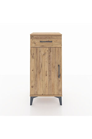 Arges Komodin 2 Raflı Tek Çekmeceli Tek Kapaklı 44x30x96 Çam-Çam
