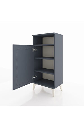 Arges Komodin 3 Raflı Tek Kapaklı 44x30x96 Antrasit-Antrasit