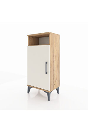 Arges Komodin 3 Raflı Tek Kapaklı 44x30x96 Çam-Aytaşı