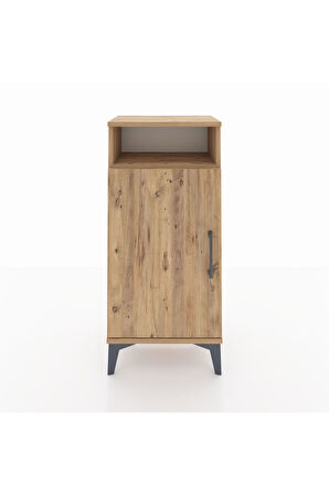 Arges Komodin 3 Raflı Tek Kapaklı 44x30x96 Çam-Çam