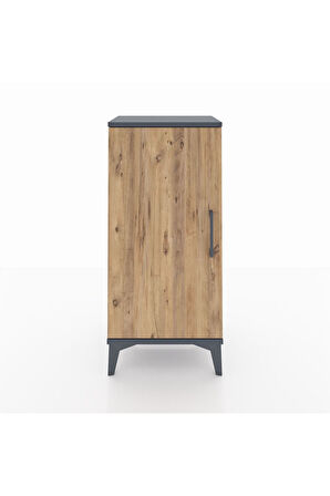 Arges Komodin 2 Raflı Tek Kapaklı 44x30x96 Antrasit-Çam