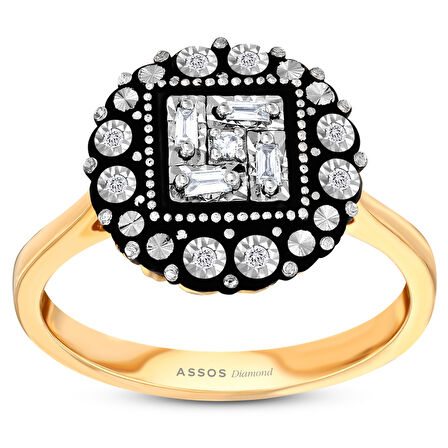 0.13 Karat Baget Taşlı Elmas Yüzük