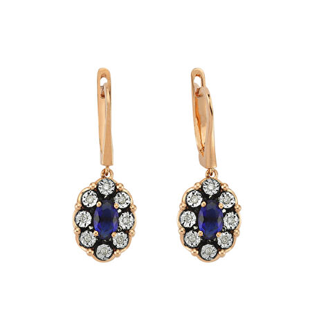 0.09 Karat Safir Renkli Elmas Küpe
