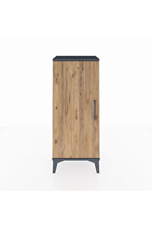 Arges Komodin Tek Kapaklı 44x30x106 Antrasit-Çam
