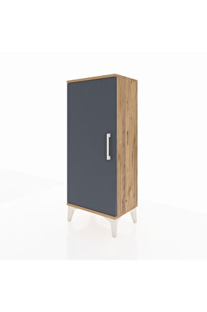 Arges Komodin Tek Kapaklı 44x30x106 Çam-Antrasit