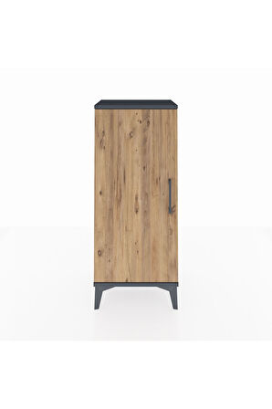 Arges Komodin 2 Raflı Tek Kapaklı 44x30x106 Antrasit-Çam