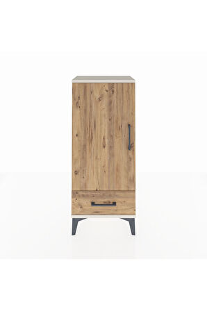 Arges Komodin 3 Raflı Tek Çekmeceli Tek Kapaklı 44x30x106 Aytaşı-Çam
