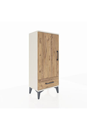 Arges Komodin 3 Raflı Tek Çekmeceli Tek Kapaklı 44x30x106 Aytaşı-Çam