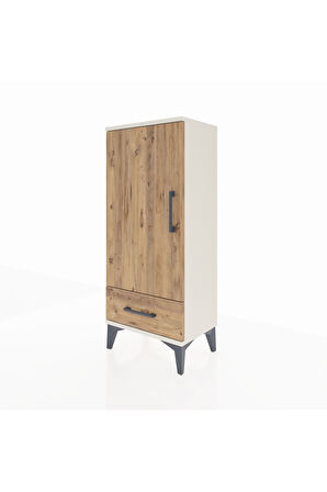 Arges Komodin 3 Raflı Tek Çekmeceli Tek Kapaklı 44x30x106 Aytaşı-Çam