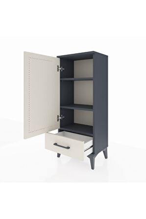 Arges Komodin 3 Raflı Tek Çekmeceli Tek Kapaklı 44x30x106 Antrasit-Aytaşı