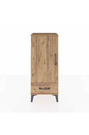 Arges Komodin 3 Raflı Tek Çekmeceli Tek Kapaklı 44x30x106 Çam-Çam