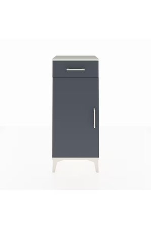 Arges Komodin 2 Raflı Tek Çekmeceli Tek Kapaklı 44x30x106 Aytaşı-Antrasit
