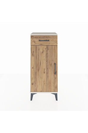 Arges Komodin 2 Raflı Tek Çekmeceli Tek Kapaklı 44x30x106 Aytaşı-Çam