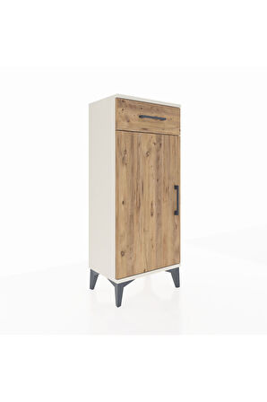 Arges Komodin 2 Raflı Tek Çekmeceli Tek Kapaklı 44x30x106 Aytaşı-Çam