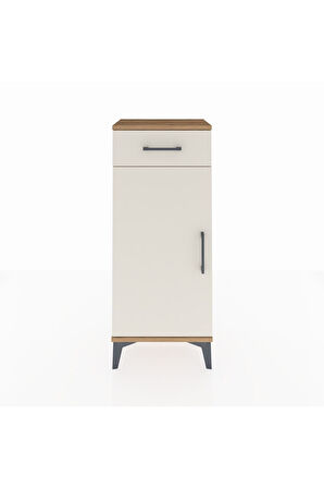 Arges Komodin 2 Raflı Tek Çekmeceli Tek Kapaklı 44x30x106 Çam-Aytaşı