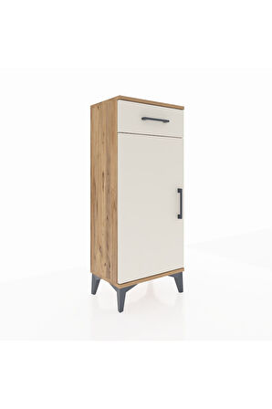 Arges Komodin 2 Raflı Tek Çekmeceli Tek Kapaklı 44x30x106 Çam-Aytaşı