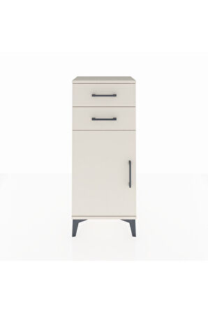 Arges Komodin Tek Raflı 2 Çekmeceli Tek Kapaklı 44x30x106 Aytaşı-Aytaşı