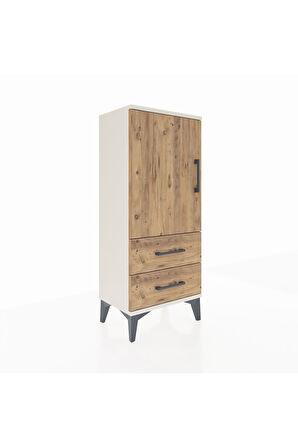 Arges Komodin 2 Raflı 2 Çekmeceli Tek Kapaklı 44x30x106 Aytaşı-Çam