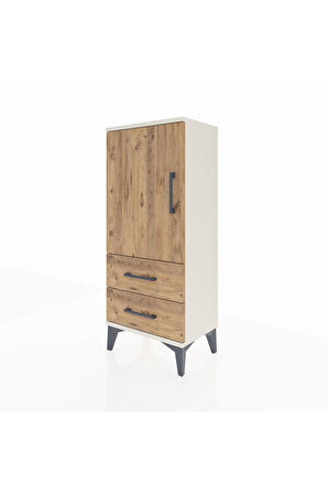 Arges Komodin 2 Raflı 2 Çekmeceli Tek Kapaklı 44x30x106 Aytaşı-Çam