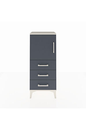 Arges Komodin 2 Raflı 3 Çekmeceli Tek Kapaklı 44x30x106 Aytaşı-Antrasit