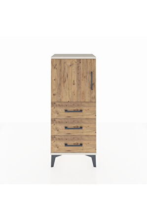 Arges Komodin 2 Raflı 3 Çekmeceli Tek Kapaklı 44x30x106 Aytaşı-Çam