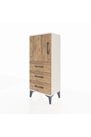 Arges Komodin 2 Raflı 3 Çekmeceli Tek Kapaklı 44x30x106 Aytaşı-Çam