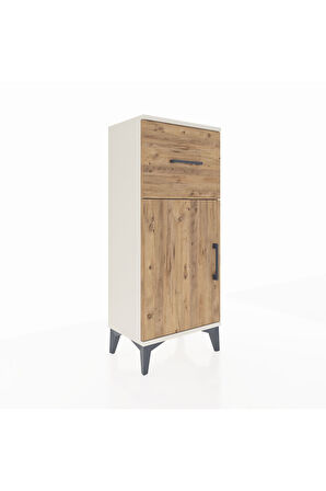 Arges Komodin Tek Raflı Tek Çekmeceli Tek Kapaklı 44x30x106 Aytaşı-Çam