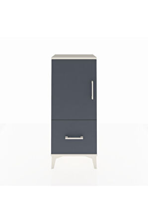 Arges Komodin 2 Raflı Tek Çekmeceli Tek Kapaklı 44x30x106 Aytaşı-Antrasit