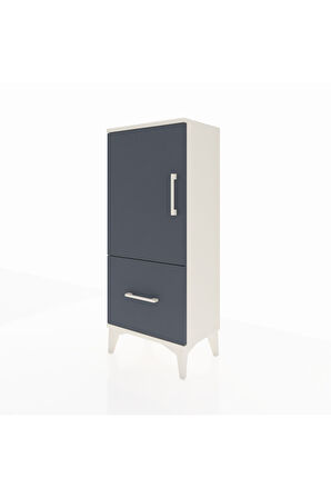 Arges Komodin 2 Raflı Tek Çekmeceli Tek Kapaklı 44x30x106 Aytaşı-Antrasit