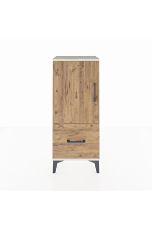 Arges Komodin 2 Raflı Tek Çekmeceli Tek Kapaklı 44x30x106 Aytaşı-Çam