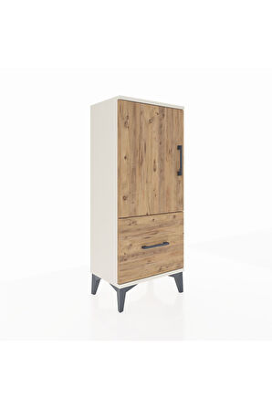 Arges Komodin 2 Raflı Tek Çekmeceli Tek Kapaklı 44x30x106 Aytaşı-Çam