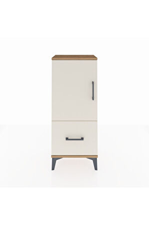 Arges Komodin 2 Raflı Tek Çekmeceli Tek Kapaklı 44x30x106 Çam-Aytaşı