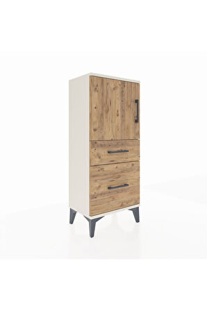Arges Komodin 2 Raflı 2 Çekmeceli Tek Kapaklı 44x30x106 Aytaşı-Çam