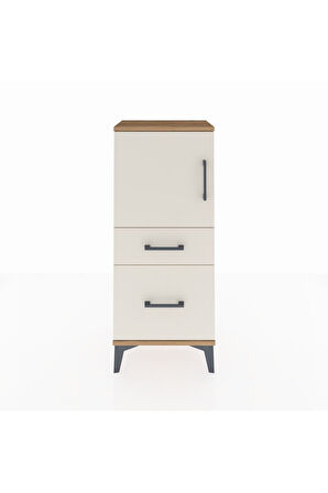 Arges Komodin 2 Raflı 2 Çekmeceli Tek Kapaklı 44x30x106 Çam-Aytaşı
