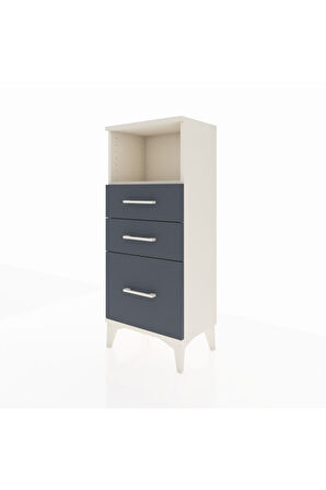Arges Komodin Tek Raflı 3 Çekmeceli 44x30x106 Aytaşı-Antrasit