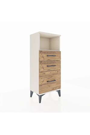 Arges Komodin Tek Raflı 3 Çekmeceli 44x30x106 Aytaşı-Çam