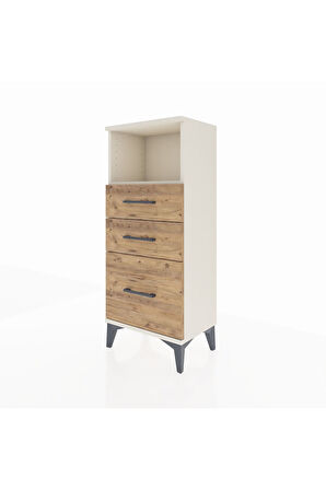 Arges Komodin Tek Raflı 3 Çekmeceli 44x30x106 Aytaşı-Çam