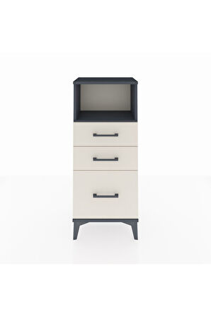 Arges Komodin Tek Raflı 3 Çekmeceli 44x30x106 Antrasit-Aytaşı