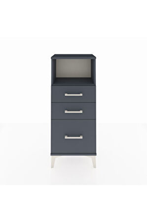 Arges Komodin Tek Raflı 3 Çekmeceli 44x30x106 Antrasit-Antrasit