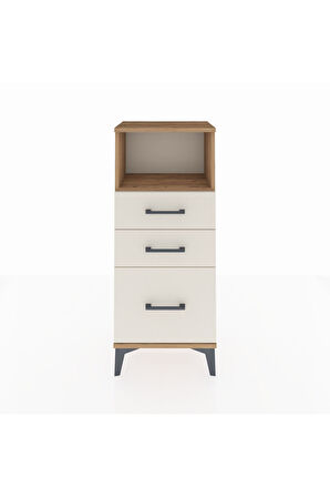 Arges Komodin Tek Raflı 3 Çekmeceli 44x30x106 Çam-Aytaşı